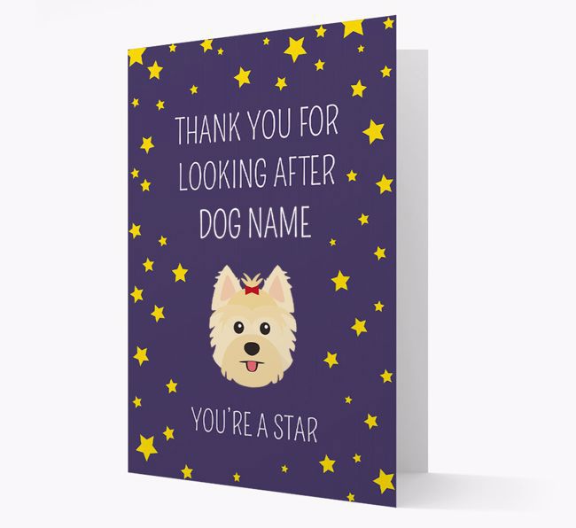 Personalised 'You're A Star' Thank You Card